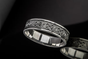 Ring with Ornament Sterling Silver Viking Jewelry - vikingworkshop