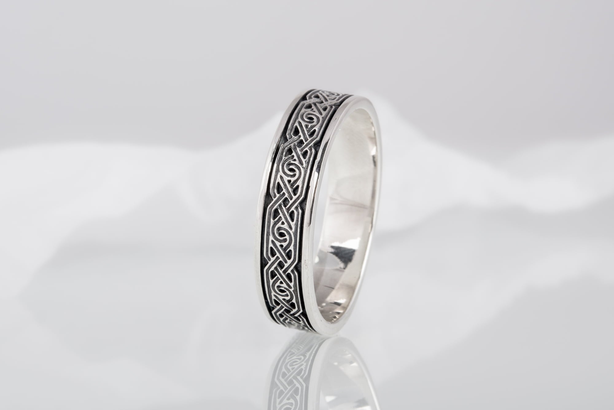 Ring with Ornament Sterling Silver Viking Jewelry - vikingworkshop