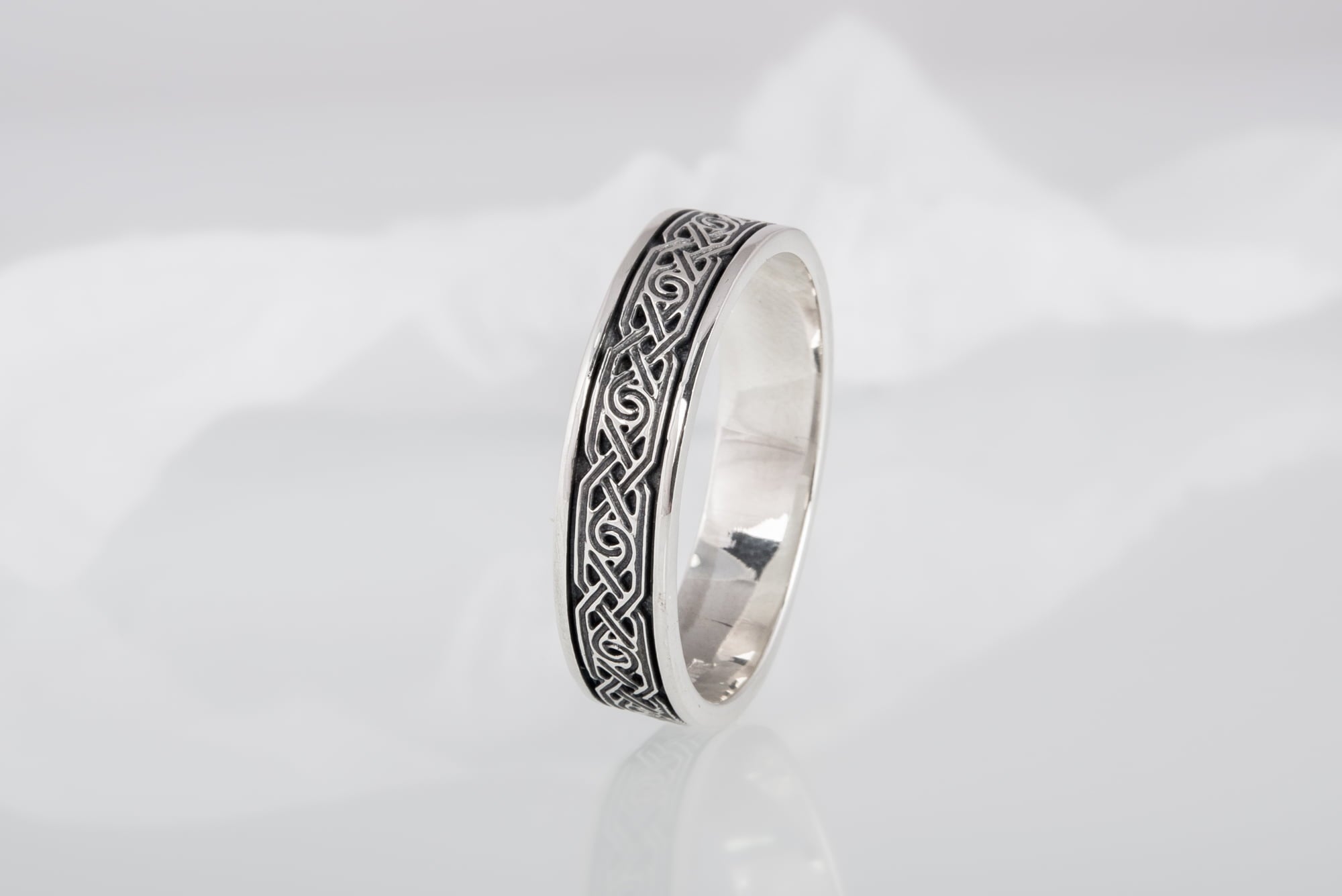 Ring with Ornament Sterling Silver Viking Jewelry - vikingworkshop