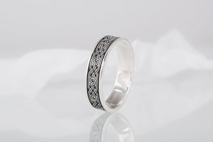 Ring with Ornament Sterling Silver Viking Jewelry - vikingworkshop