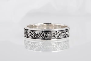 Ring with Ornament Sterling Silver Viking Jewelry - vikingworkshop