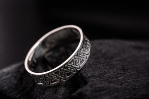 Ring with Valknut Symbol Sterling Silver Viking Jewelry - vikingworkshop