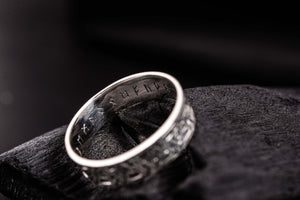 Ring with Valknut Symbol Sterling Silver Viking Jewelry - vikingworkshop
