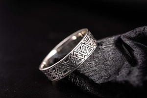 Ring with Valknut Symbol Sterling Silver Viking Jewelry - vikingworkshop