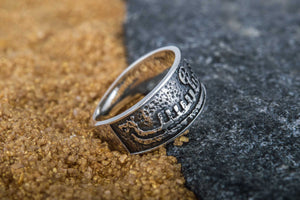 Ring with Drakkar Symbol Sterling Silver Handcrafted Norse Jewelry - vikingworkshop