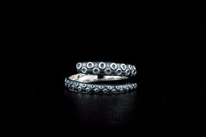 Octopus Tentacles Ring Sterling Silver Handmade Unique Jewelry - vikingworkshop