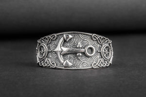 Unique Ring with Anchor Symbol Sterling Silver Handcrafted Jewelry - vikingworkshop