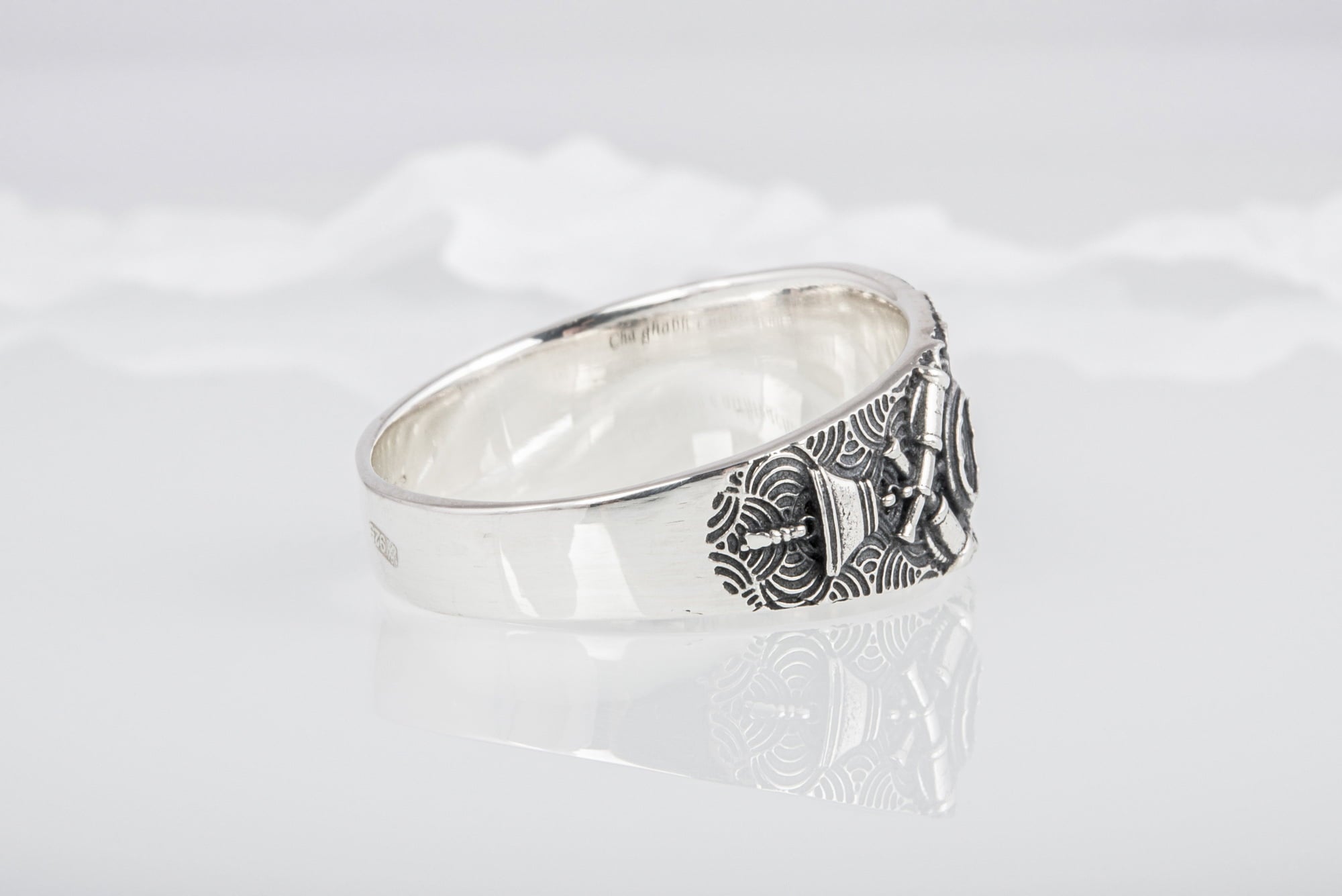 Unique Ring with Anchor Symbol Sterling Silver Handcrafted Jewelry - vikingworkshop