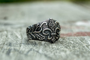 Ring with Heraldic Lilia Sterling Silver Handcrafted Jewelry - vikingworkshop