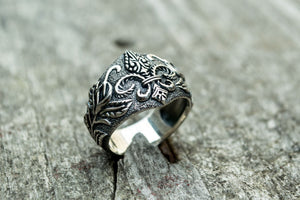 Ring with Heraldic Lilia Sterling Silver Handcrafted Jewelry - vikingworkshop