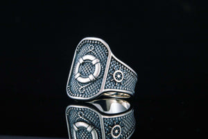 Ring with Lifebuoy Sterling Silver Handcrafted Jewelry - vikingworkshop