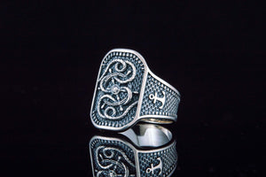 Ring with Steering Wheel Sterling Silver Handcrafted Jewelry - vikingworkshop