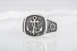 Anchor Symbol Ring Sterling Silver Handcrafted Jewelry - vikingworkshop