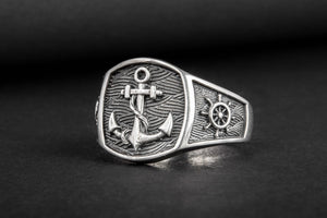 Anchor Symbol Ring Sterling Silver Handcrafted Jewelry - vikingworkshop