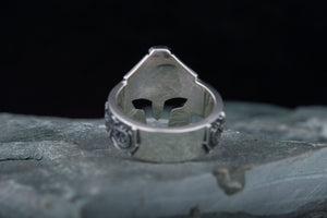 Spartan Helmet Ring Sterling Silver Handcrafted Jewelry - vikingworkshop