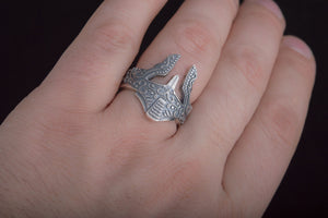 Spartan Helmet Ring Sterling Silver Handcrafted Jewelry - vikingworkshop