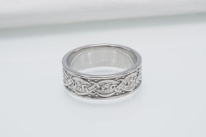 950 Platinum Ornament Ring, Unique Handcrafted Jewelry - vikingworkshop