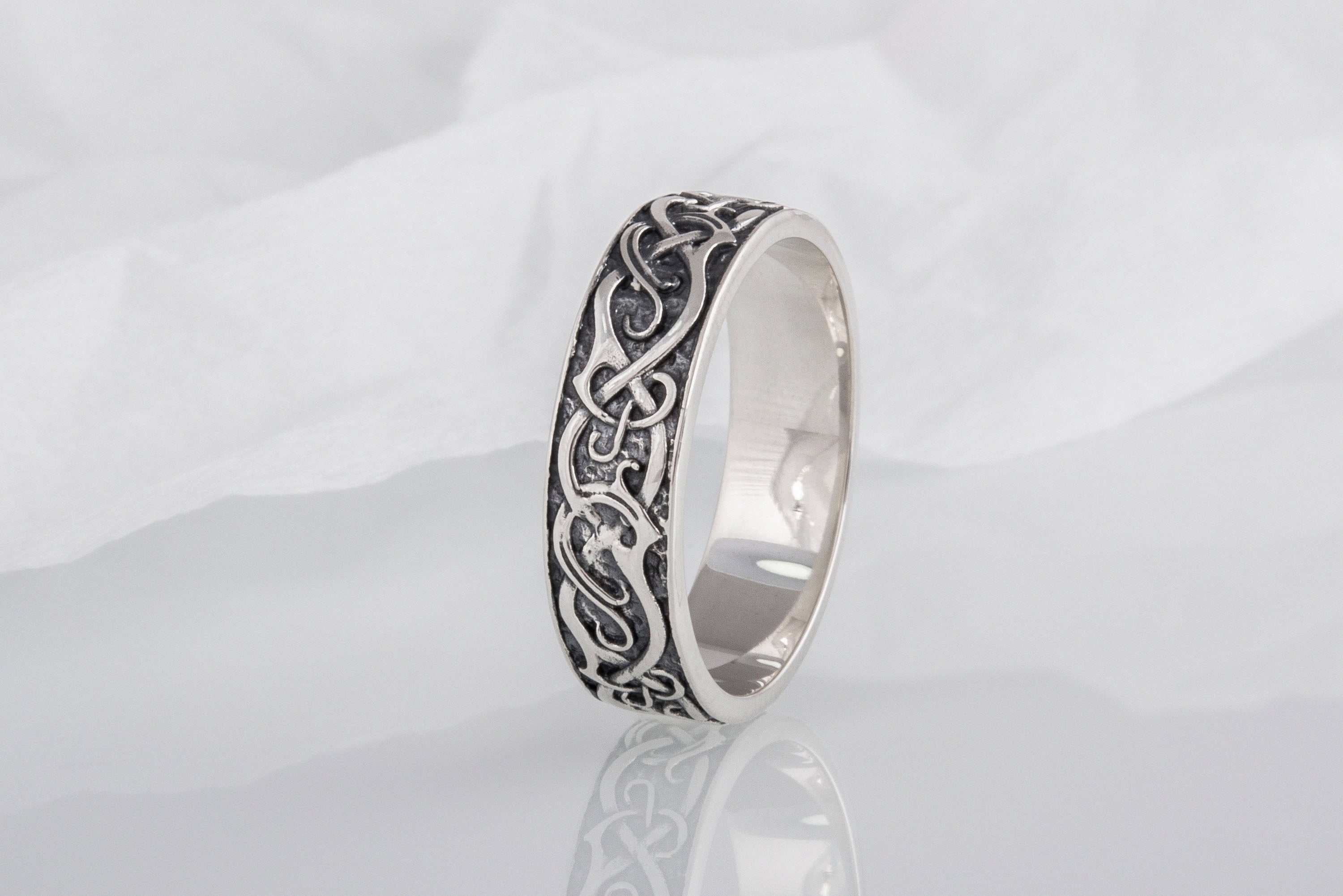 Ornament Ring Sterling Silver Handcrafted Jewelry - vikingworkshop