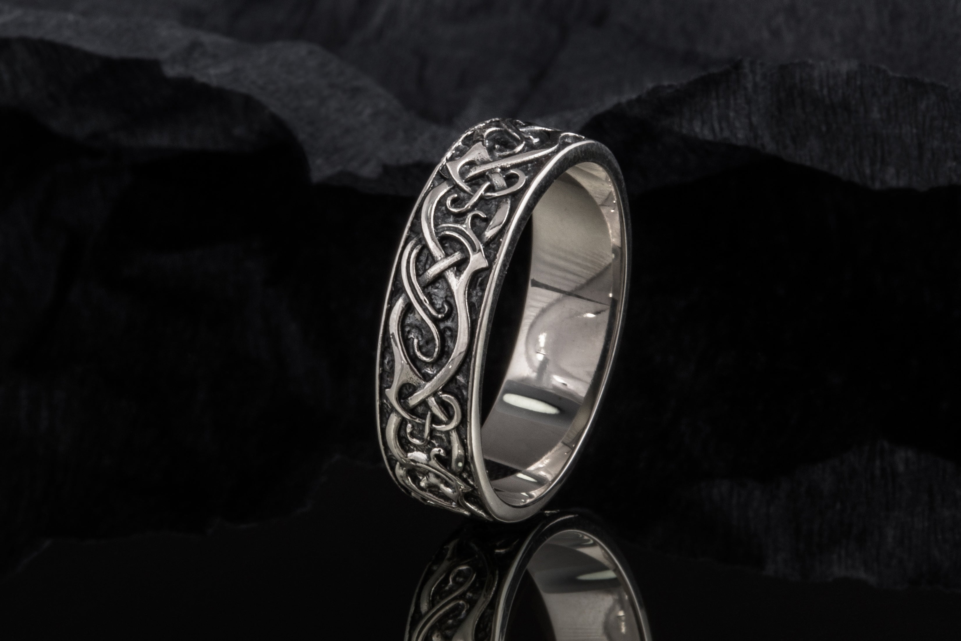 Ornament Ring Sterling Silver Handcrafted Jewelry - vikingworkshop