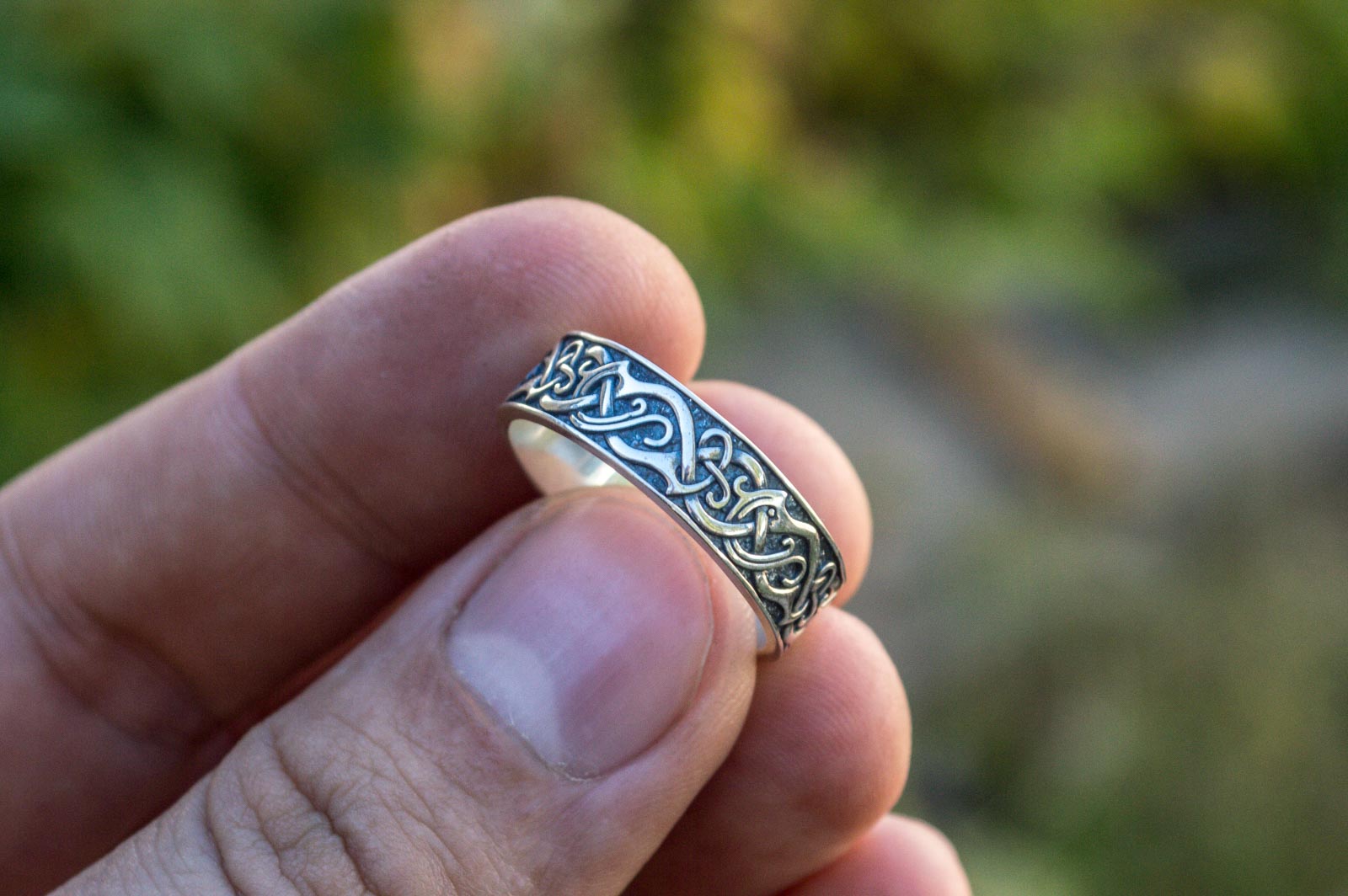 Ornament Ring Sterling Silver Handcrafted Jewelry - vikingworkshop