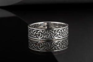 Norse Ornament Ring Sterling Silver Handcrafted Jewelry - vikingworkshop