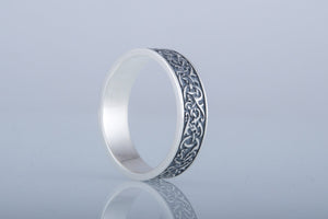 Norse Ornament Ring Sterling Silver Handcrafted Jewelry - vikingworkshop