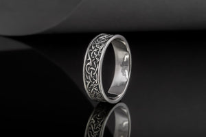 Norse Ornament Ring Sterling Silver Handcrafted Jewelry - vikingworkshop