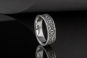 Norse Ornament Ring Sterling Silver Handcrafted Jewelry - vikingworkshop