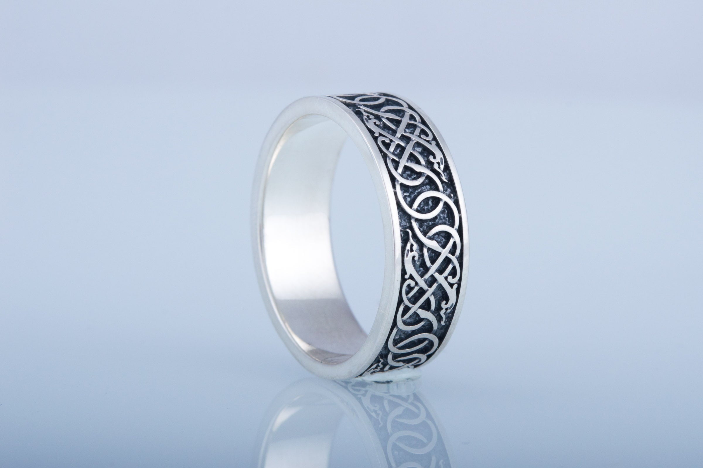 Urnes Ornament Ring Sterling Silver Handcrafted Jewelry - vikingworkshop