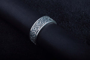 Urnes Ornament Ring Sterling Silver Handcrafted Jewelry - vikingworkshop