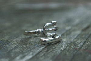 Trident Ring Sterling Silver Handmade Unique Jewelry - vikingworkshop