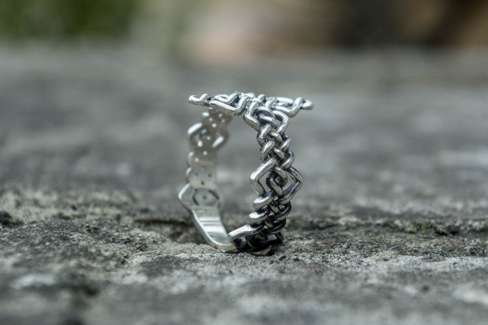 Unique Handcrafted Ornament Ring Sterling Silver Viking Jewelry - vikingworkshop