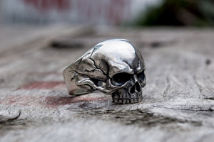 Skull Biker Ring Sterling Silver Handcrafted Jewelry - vikingworkshop