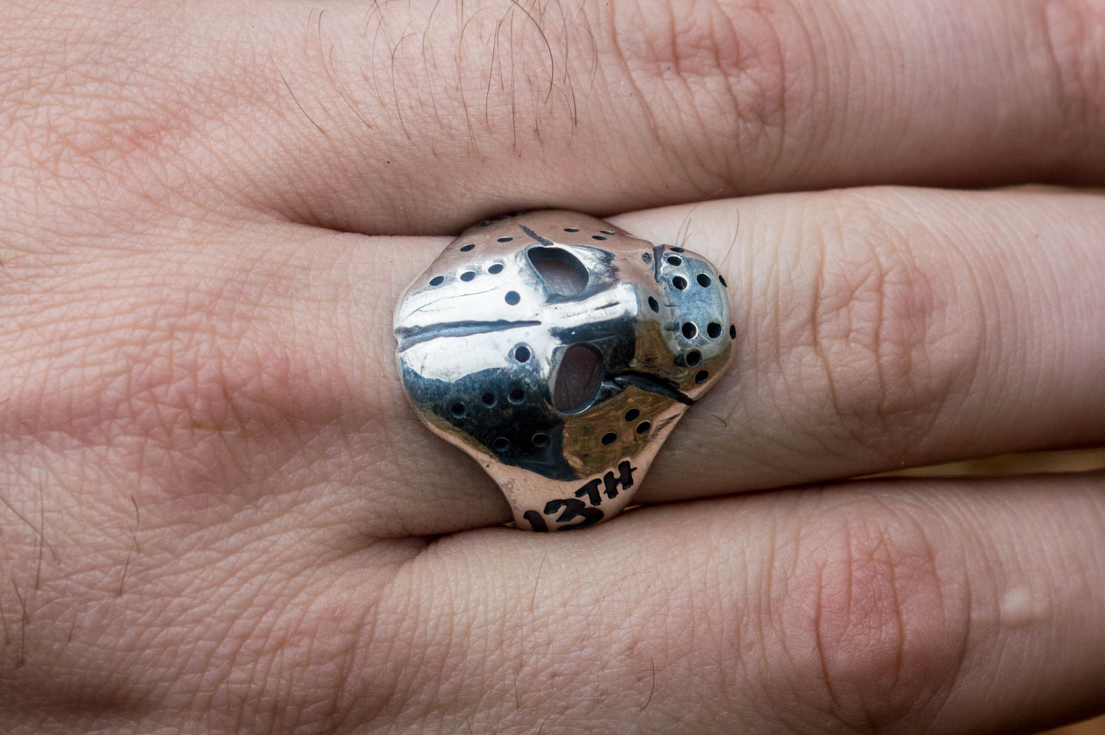 Jason Voorhees Mask Ring Unique Sterling Silver Jewelry - vikingworkshop