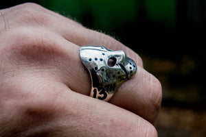 Jason Voorhees Mask Ring Unique Sterling Silver Jewelry - vikingworkshop