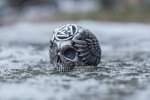 Odin Ring with Valknut Symbol Ring Sterling Silver Unique Handmade Jewelry - vikingworkshop