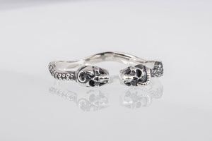 Skulls Ring Sterling Silver Unique Viking Workshop Jewelry - vikingworkshop