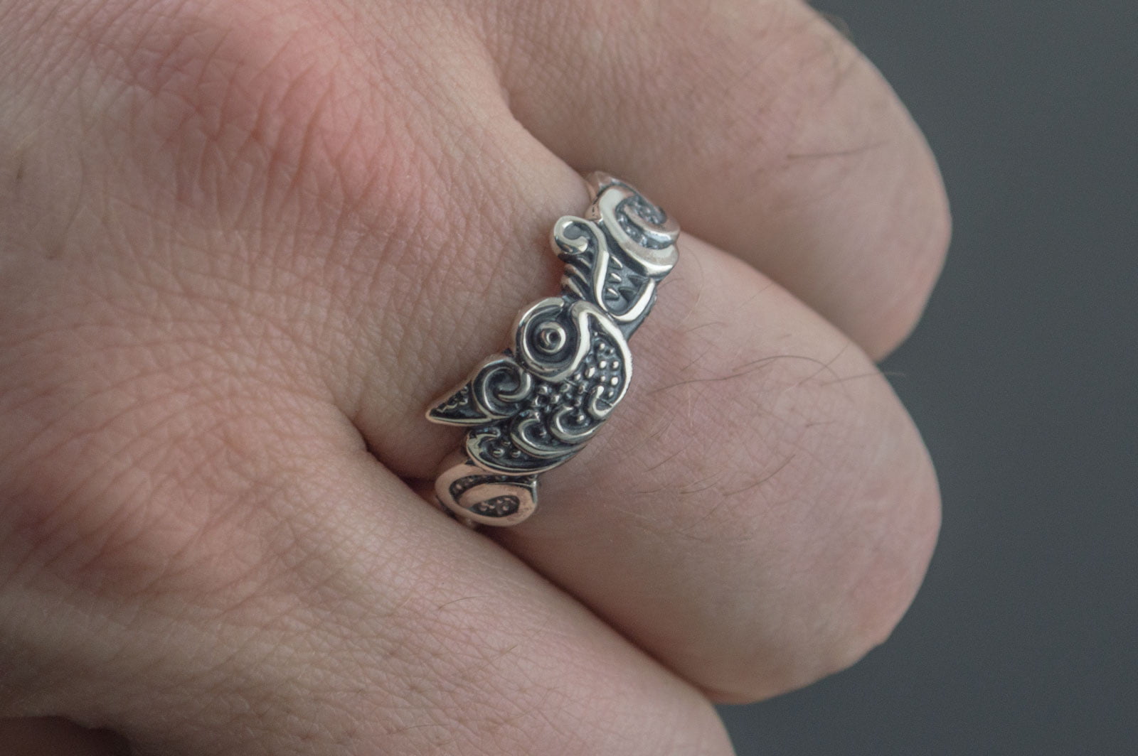 Fenrir Ring Handmade Sterling SilverUnique Norse Jewelry - vikingworkshop