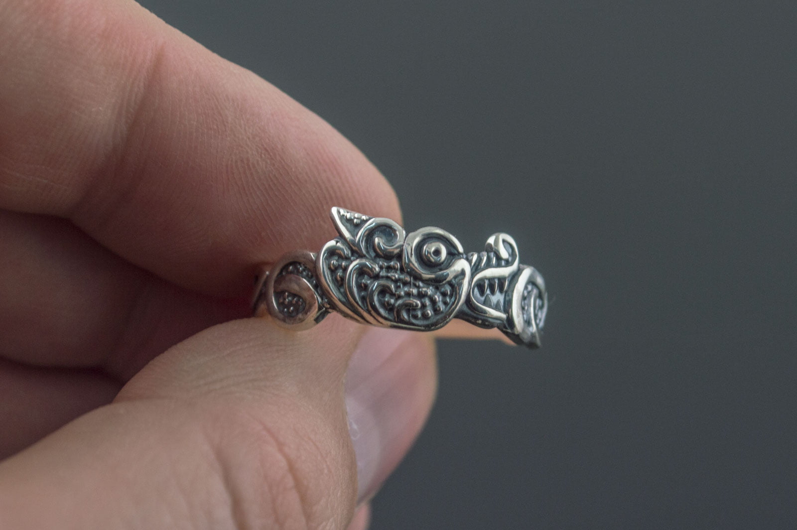 Fenrir Ring Handmade Sterling SilverUnique Norse Jewelry - vikingworkshop