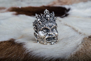 Rakshasa Ring Sterling Silver Hindu Mythology Jewelry - vikingworkshop