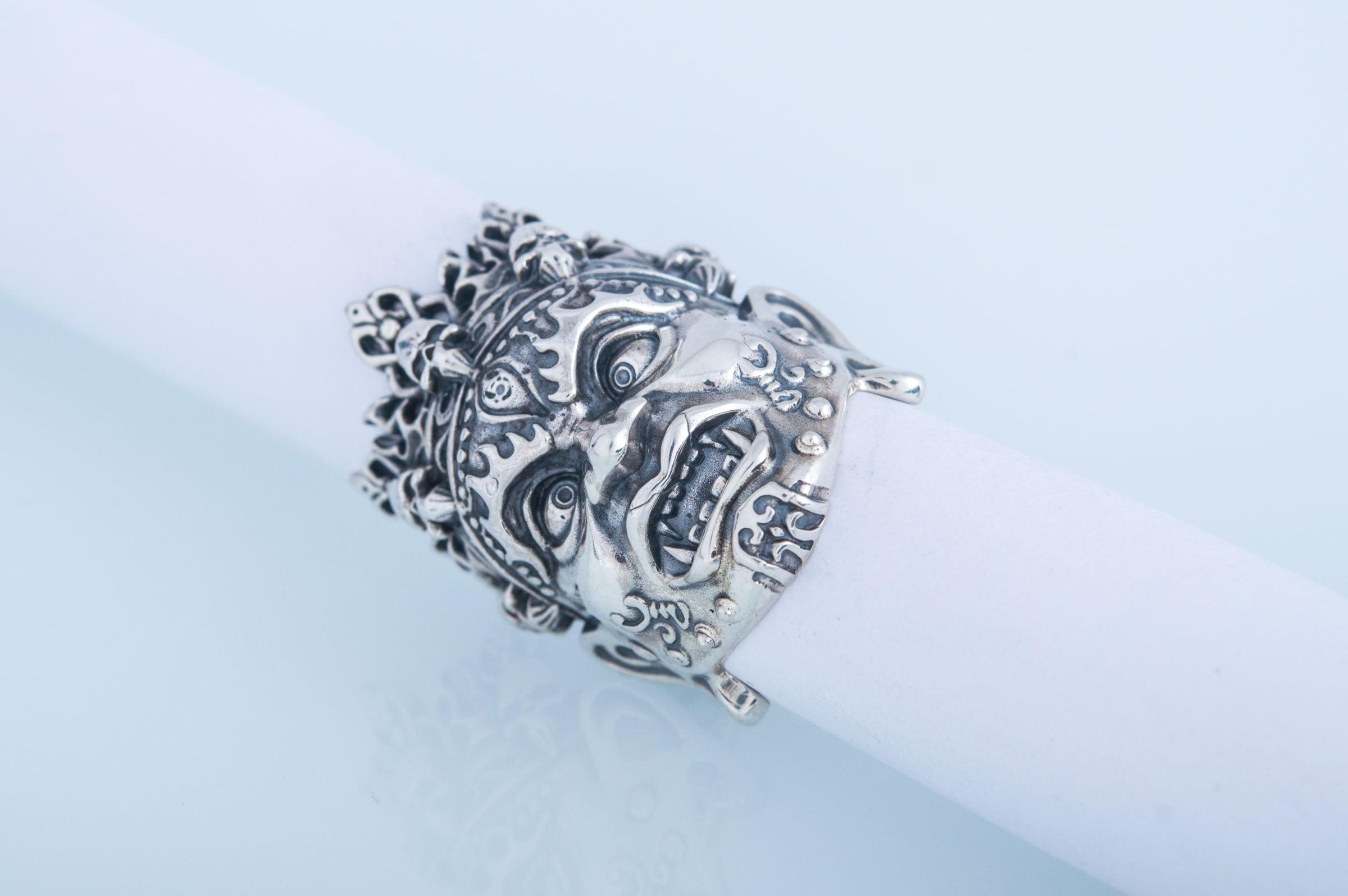 Rakshasa Ring Sterling Silver Hindu Mythology Jewelry - vikingworkshop