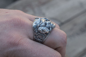 Pirate Handmade Ring Sterling Silver Unique Jewelry - vikingworkshop