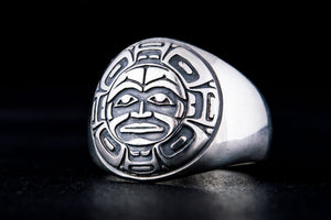 Aztec Ornament Ring Sterling Silver Jewelry - vikingworkshop