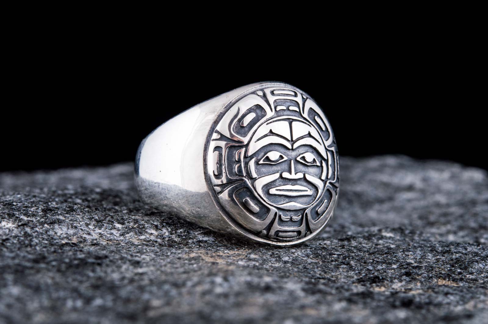 Aztec Ornament Ring Sterling Silver Jewelry - vikingworkshop