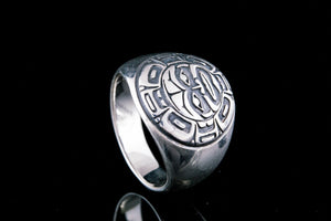 Aztec Ornament Ring Sterling Silver Jewelry - vikingworkshop