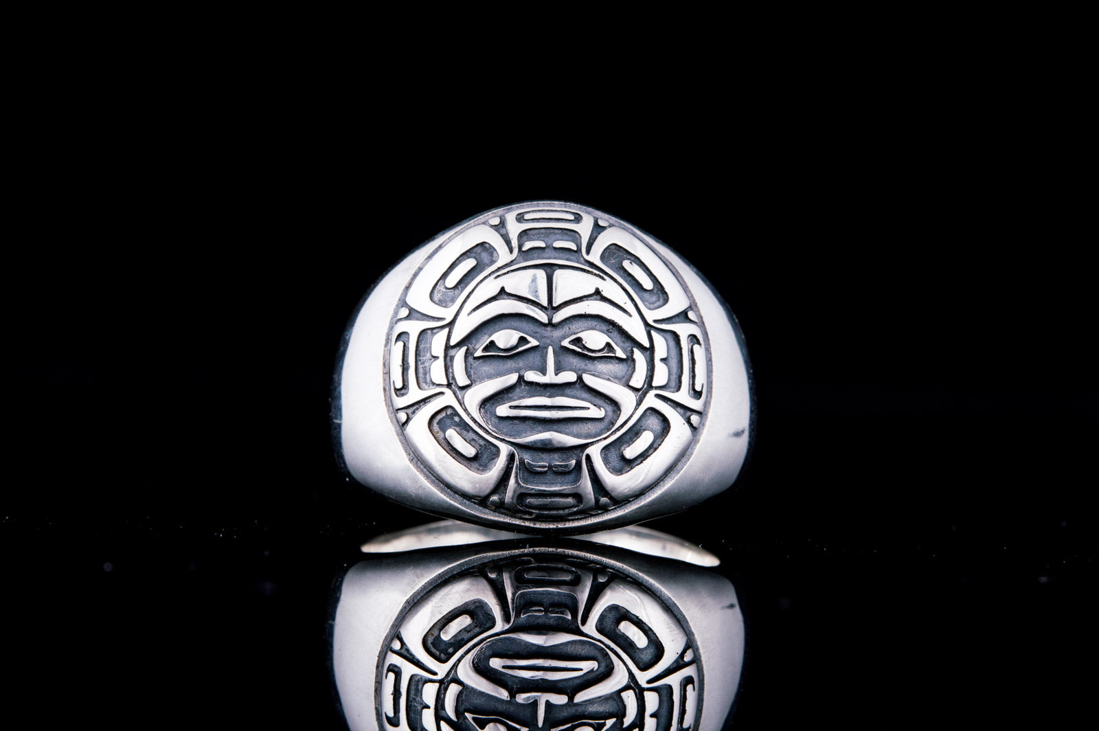 Aztec Ornament Ring Sterling Silver Jewelry - vikingworkshop