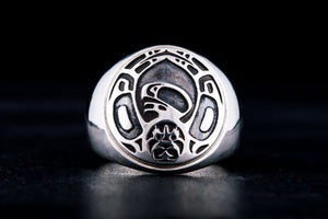 Aztec Ornament Ring Sterling Silver Jewelry V02 - vikingworkshop