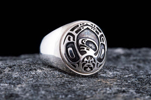 Aztec Ornament Ring Sterling Silver Jewelry V02 - vikingworkshop