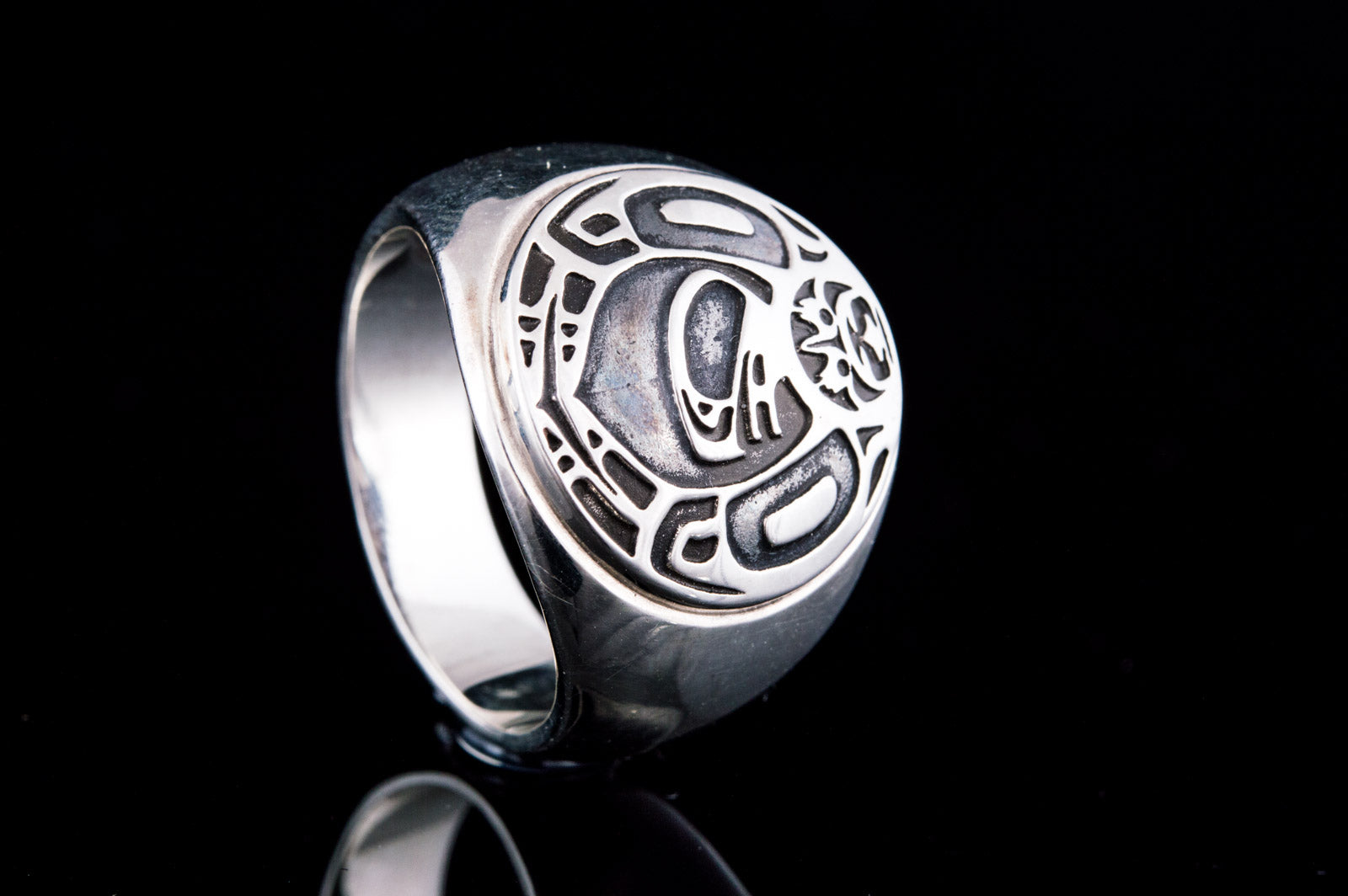 Aztec Ornament Ring Sterling Silver Jewelry V02 - vikingworkshop