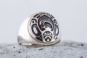 Aztec Ornament Ring Sterling Silver Jewelry V02 - vikingworkshop